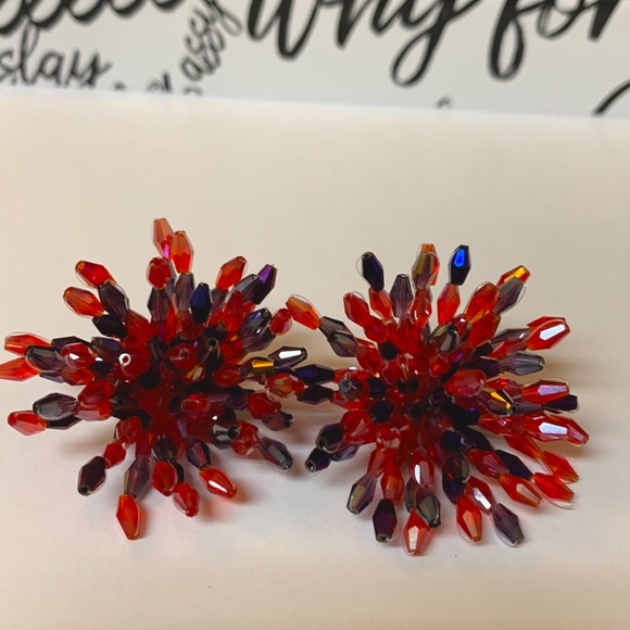 Sassy Jones Jewelry - Sassy Jones Rochinda Red Clip ons